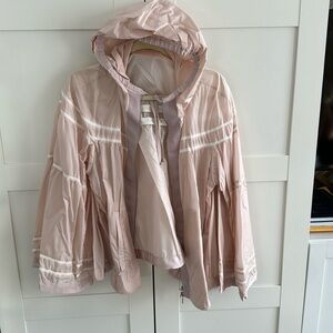 Moncler Swing Windbreaker with Hood Pink Jacket - Size 4 Large